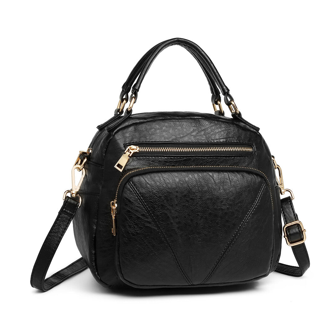 Chic and Versatile Faux Leather Bowler Crossbody Bag for Effortless Style