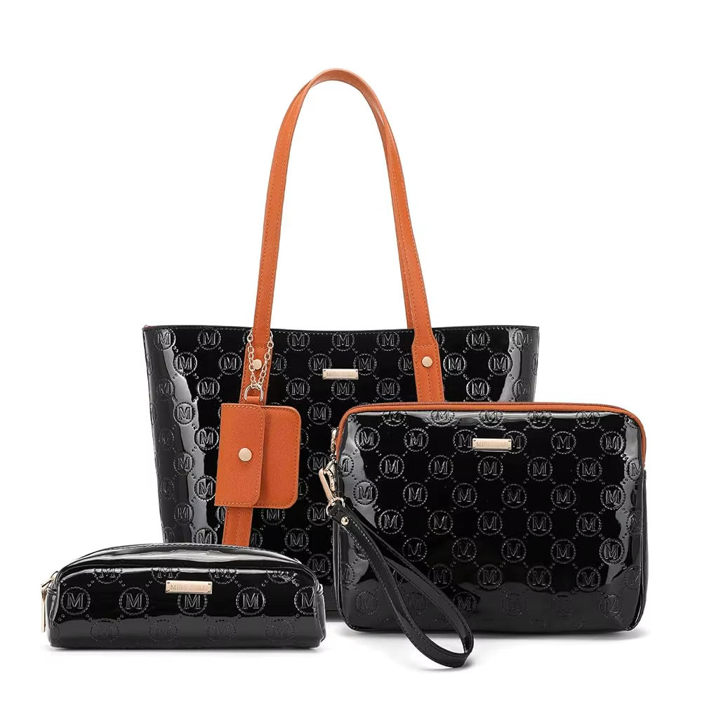 Elevate Your Style with the Women's 3-Piece PU Leather Tote Bag Set - Perfect for Every Occasion