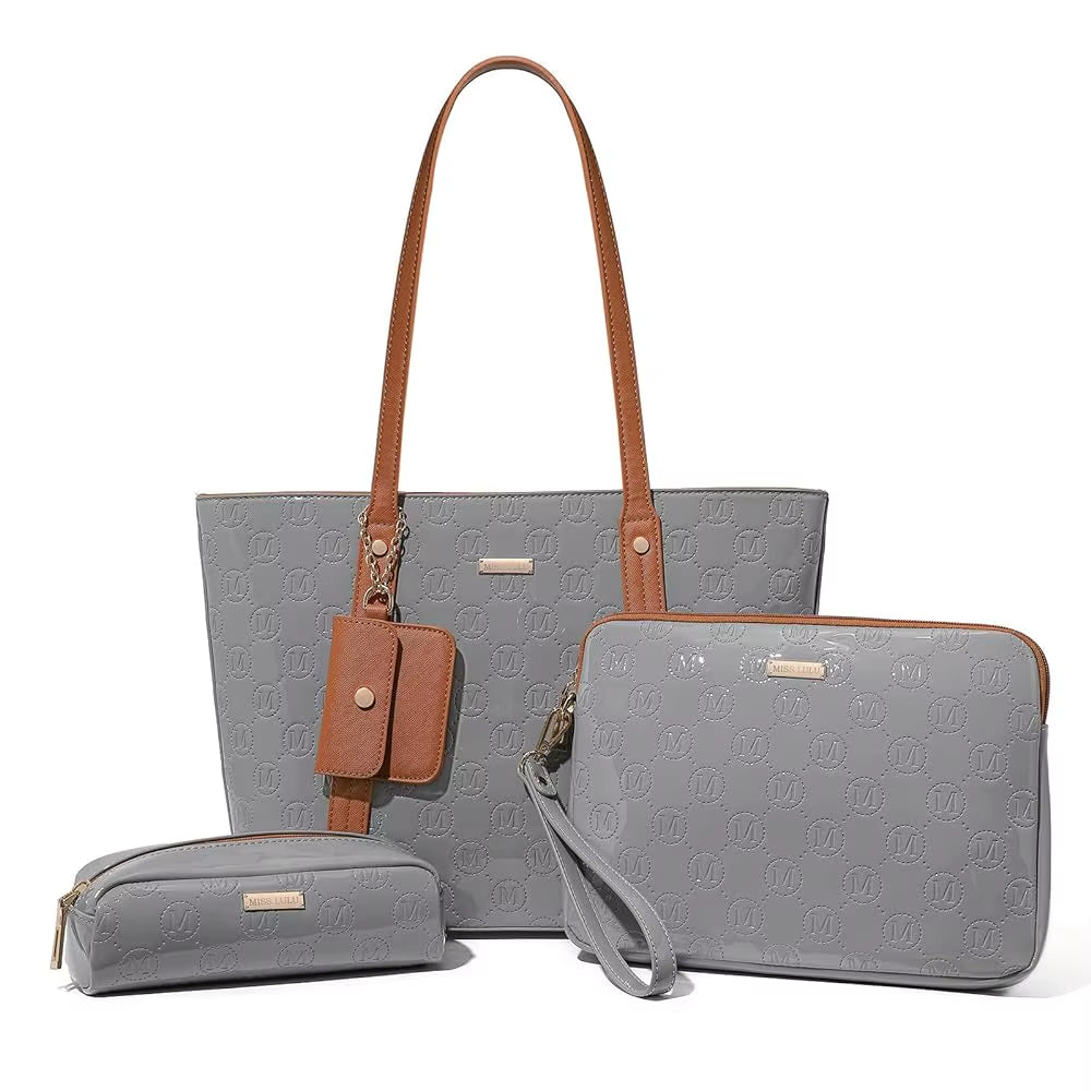 Elevate Your Style with the Women's 3-Piece PU Leather Tote Bag Set - Perfect for Every Occasion