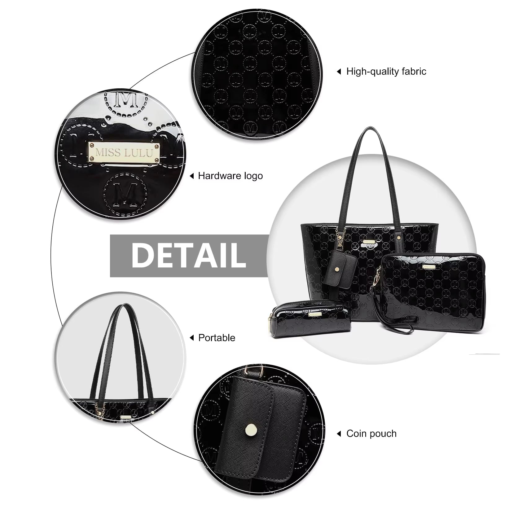 Elevate Your Style with the Women's 3-Piece PU Leather Tote Bag Set - Perfect for Every Occasion