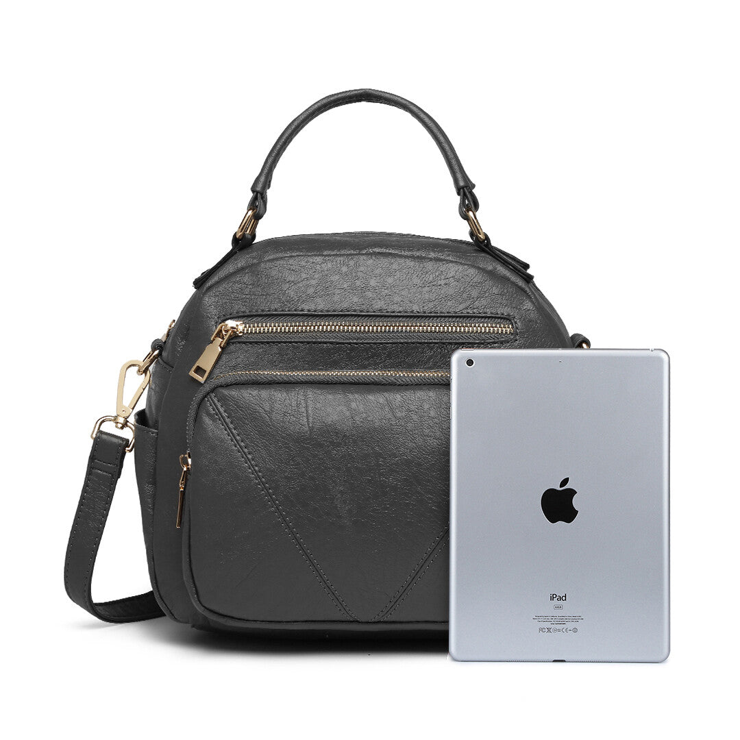 Chic and Versatile Faux Leather Bowler Crossbody Bag for Effortless Style