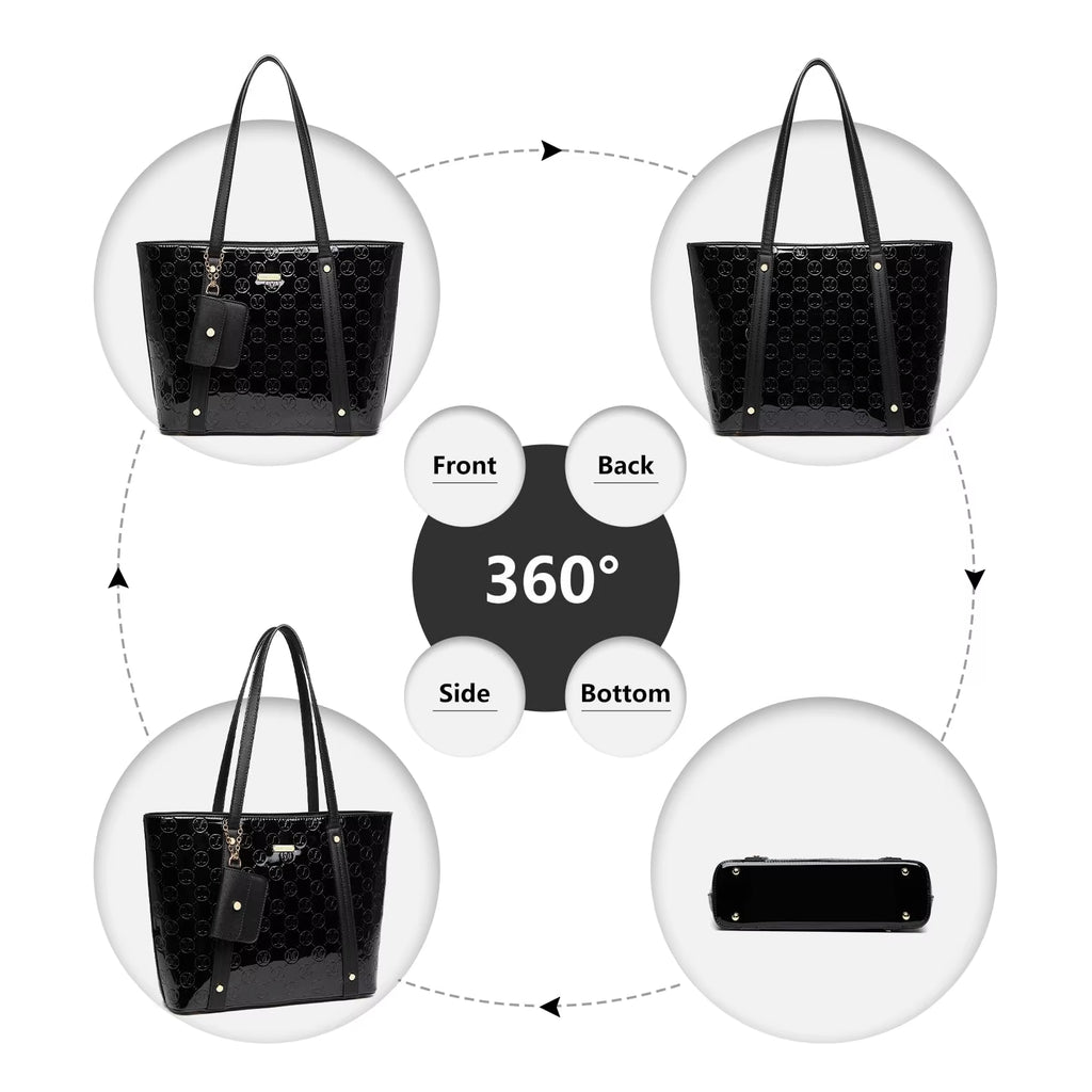 Elevate Your Style with the Women's 3-Piece PU Leather Tote Bag Set - Perfect for Every Occasion