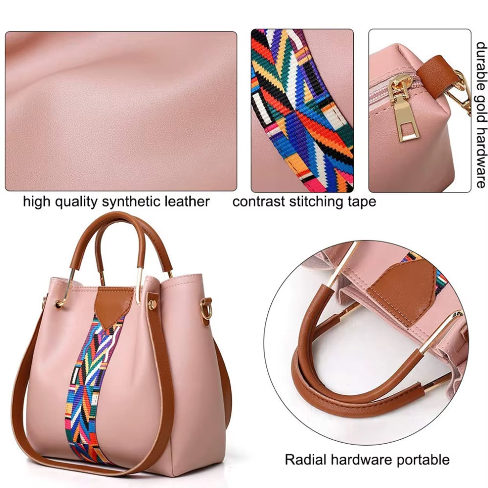 Elevate Your Style with the 4-Piece Women's Handbag Set - Chic Tote, Versatile Shoulder Bag, Trendy Crossbody, and Matching Wallet in Soft PU Leather