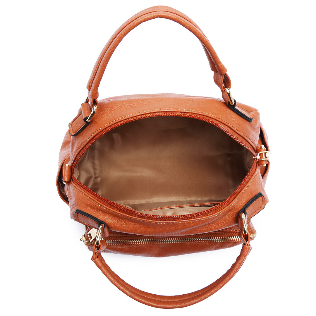 Chic and Versatile Faux Leather Bowler Crossbody Bag for Effortless Style