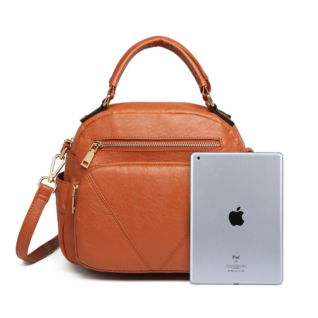 Chic and Versatile Faux Leather Bowler Crossbody Bag for Effortless Style