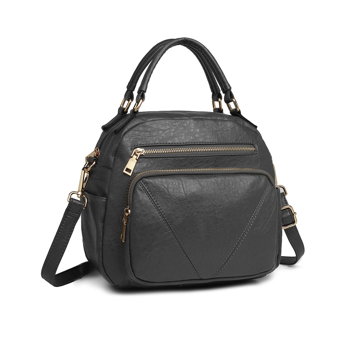 Chic and Versatile Faux Leather Bowler Crossbody Bag for Effortless Style