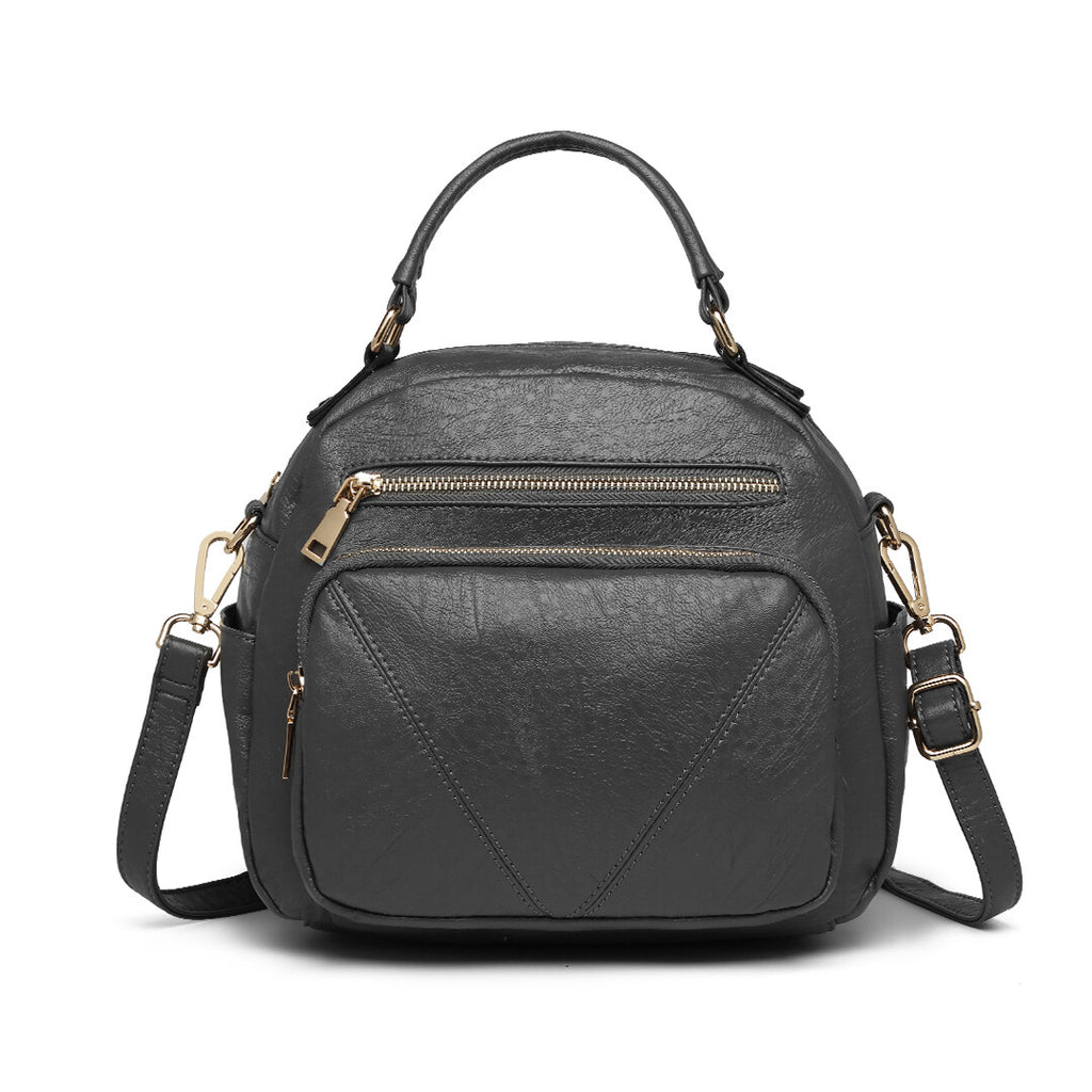 Chic and Versatile Faux Leather Bowler Crossbody Bag for Effortless Style