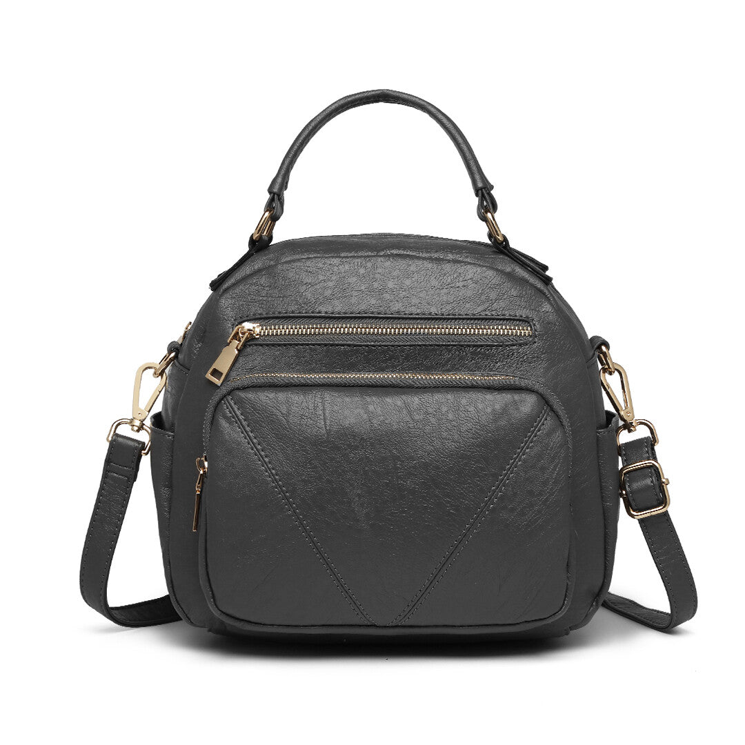 Chic and Versatile Faux Leather Bowler Crossbody Bag for Effortless Style