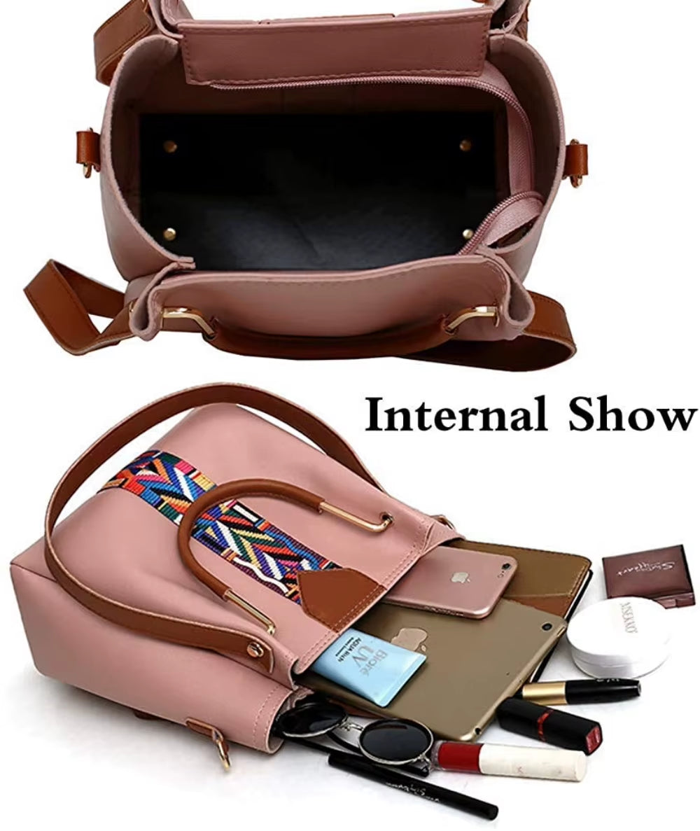 Elevate Your Style with the 4-Piece Women's Handbag Set - Chic Tote, Versatile Shoulder Bag, Trendy Crossbody, and Matching Wallet in Soft PU Leather