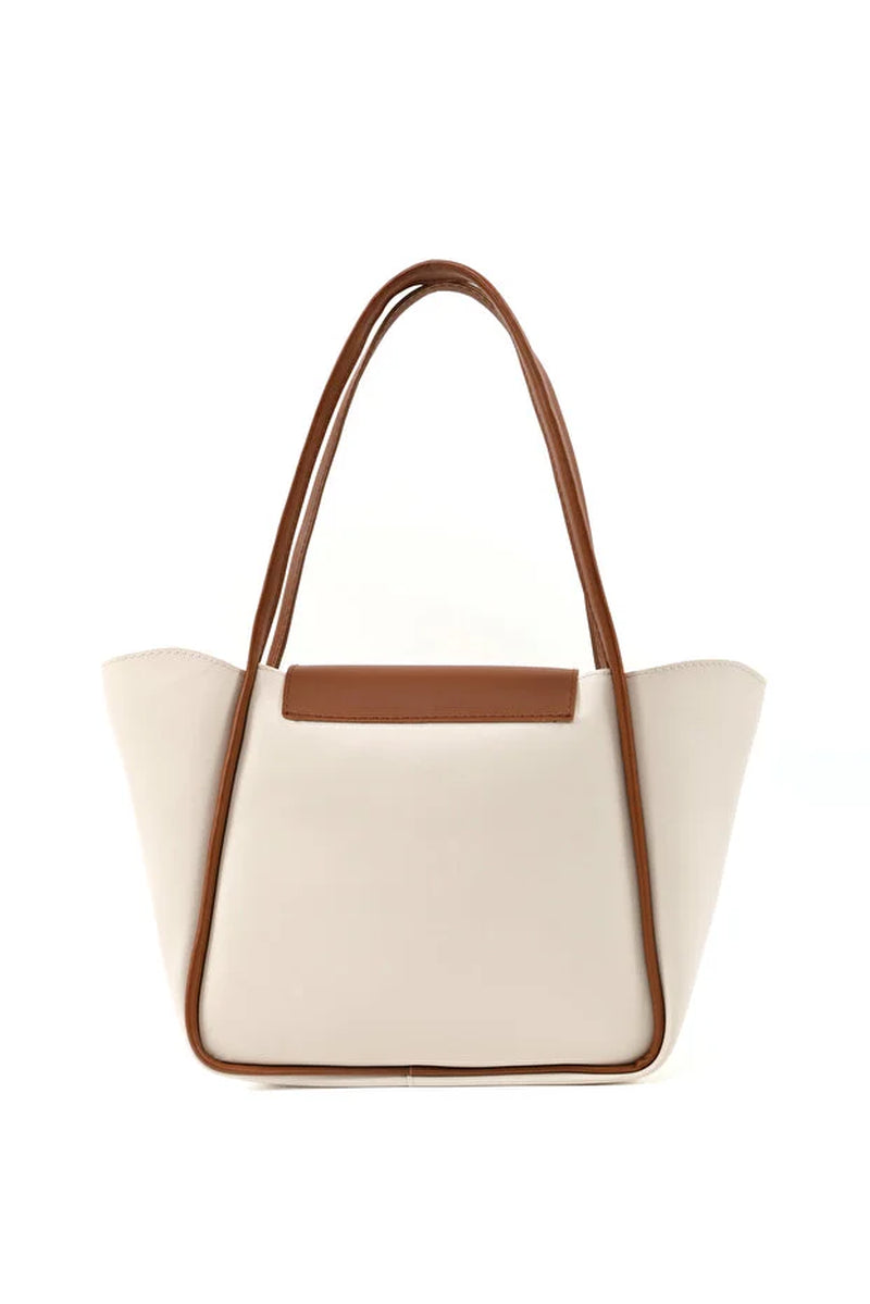 Stylish and Versatile Large Faux Leather Tote Bag with Snap Closure - Perfect for Any Occasion!