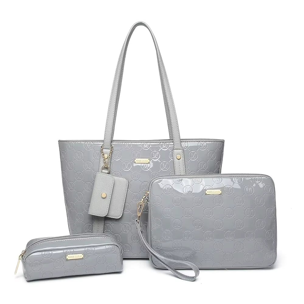 Elevate Your Style with the Women's 3-Piece PU Leather Tote Bag Set - Perfect for Every Occasion