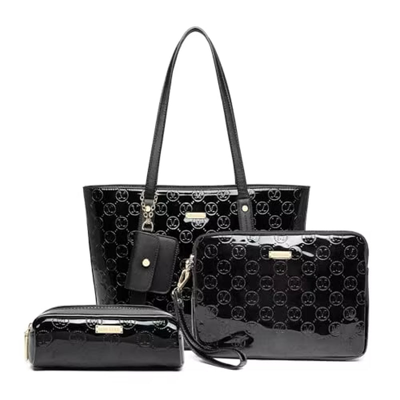 Elevate Your Style with the Women's 3-Piece PU Leather Tote Bag Set - Perfect for Every Occasion