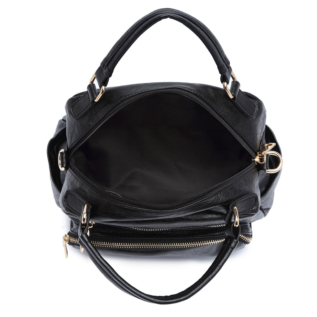 Chic and Versatile Faux Leather Bowler Crossbody Bag for Effortless Style