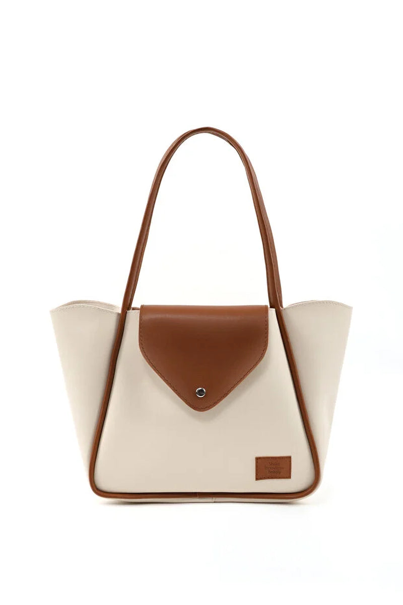Stylish and Versatile Large Faux Leather Tote Bag with Snap Closure - Perfect for Any Occasion!