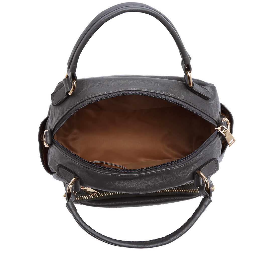 Chic and Versatile Faux Leather Bowler Crossbody Bag for Effortless Style